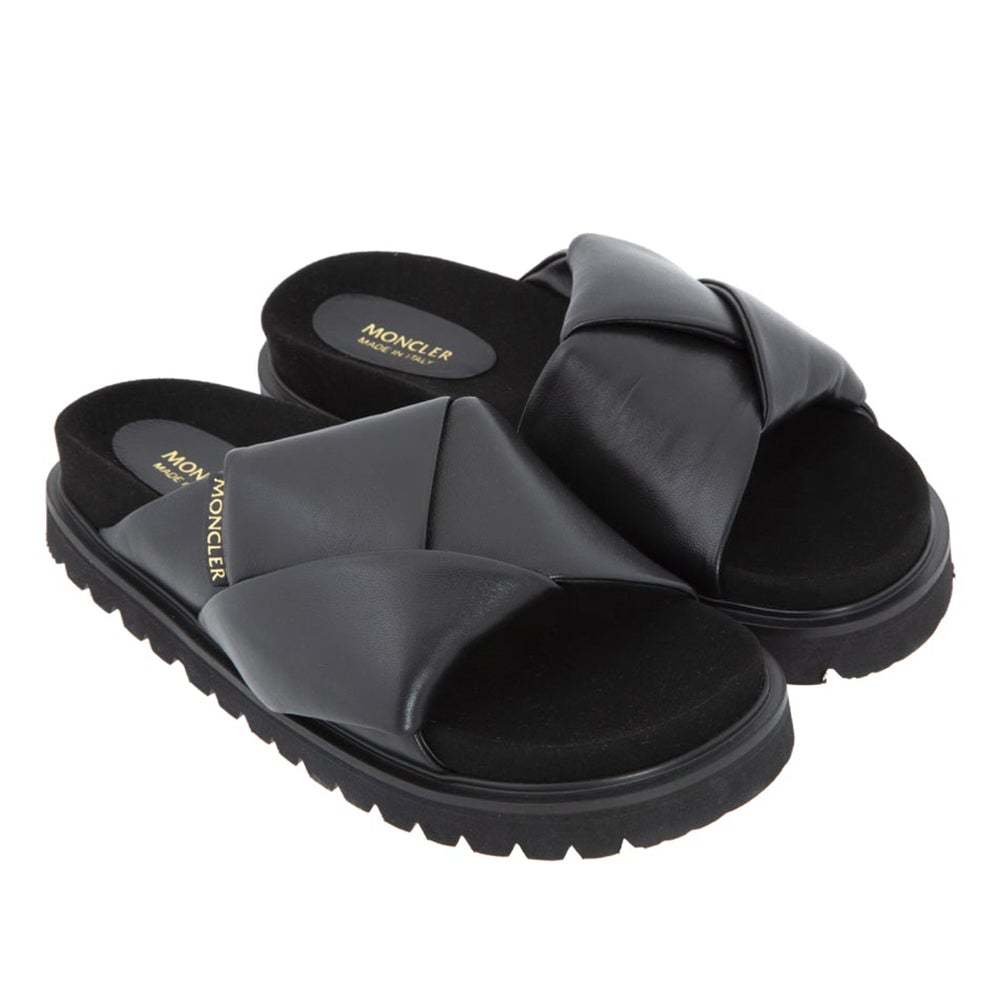 Moncler Women's Fantine Leather Woven Sandal Black - Picture 5 of 5